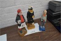 3-wood carvings-pirate 11" tall, Sea Captain