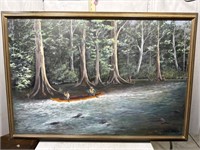 Guadalupe River scene original acrylic on canvas s