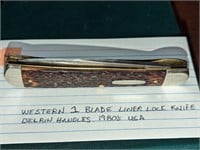 Western 1 blade Liner Lock Knife 1980s