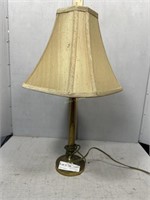 19" H brass table lamp with shade