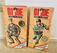 Two HASBRO GI Joe Dolls - Action Marine & Soldier