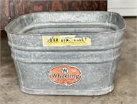 Vintage Wheeling Galvanized Tub