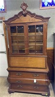 Contemporary solid three drawer china cabinet with