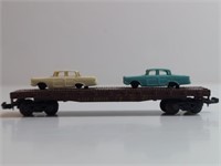 Vintage N Scale Flatcar W 2 Automobiles Ahm -