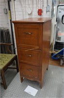 antique solid fir 3-drawer filing cabinet