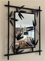 Metal bamboo style mirror approx 22”x18”