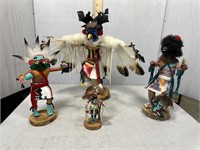 Kachina figurines with signatures - 4 total