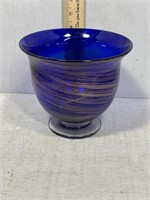 Hand Blown Cobalt Blue Art Glass Bowl about 6?