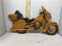 Decorative Motorcycle Wall Art carved from wood