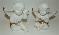Adorable White Cherubs with Gold Accents