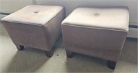 Pair leather foot stools 21"21"17"