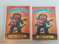 1986 Garbage Pail Kids Pair Warrin Warren Brett Ve