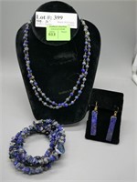 Complementary Sodalities 36" Necklace, earrings, a
