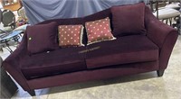 Lazboy Red Velvet Couch with 4 complementary