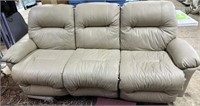 Three seater leather sofa with recliners