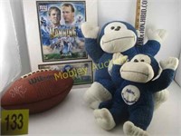 FOOTBALL, MANNING POSTER AND ADVERT. MONKEYS