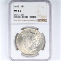 1922 Peace Dollar NGC MS64