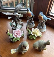Box of flowers & critters - some porcelain - not
