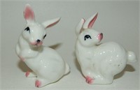 Vintage Mini Bone China White Bunny Rabbits