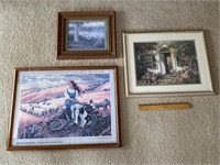 3 piece art - sheep & cottage scene