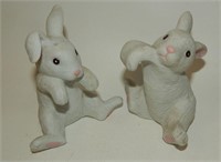 White Porcelain Bunny Rabbits
