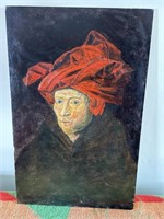 Painting on board - rendition of Jan Van Eyck