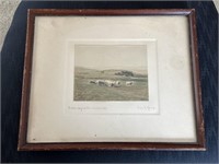 Signed print ‘Grazing on the Lowlands’ approx