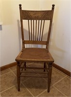 Oak press back chair