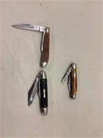 Three vintage pocket knives