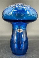 Blenko Cobalt Art Glass Mushroom 10” Uv