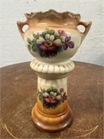 Antique Double Handled Teplitz Floral Urn Vase