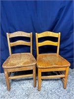 Small Wooden Chairs Set of 2