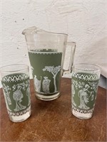 3 PC Wedgewood Pitcher & Cups