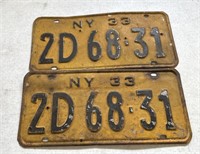 1933 NY License plates