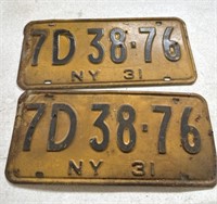 1931 NY License plates