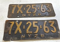 1928 NY License plates