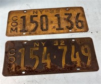 NY 32,33 License plates