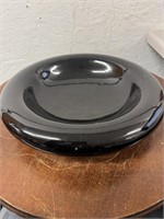 Vintage 13" Black Glass Centerpiece Bowl
