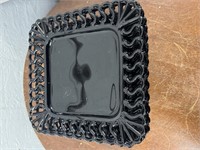 S/8 Vintage Black Amethyst Square Laced Plates