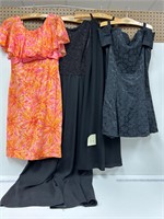 Vintage Dresses Solid Black & Multi Colored