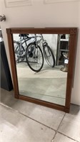 Large Heavy Wooden Framed Mirror
