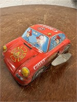 Vintage Fire Chief Friction Tin Litho Toy