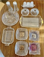 Vintage Glass Mixed Dish & Shaker Lot