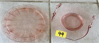 Two Vintage Pink Depression Dishes