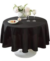 ROUND POLYESTER TABLE CLOTH ROUND 108IN BLACK  12