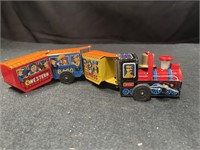 Vintage 1950 Tin Train, Wind-Up Toy