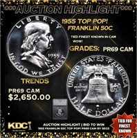 Proof ***Auction Highlight*** 1955 Franklin Half D