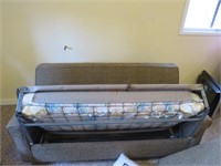 67" Sofa Sleeper, 2 cushions, Pillows, Bedding