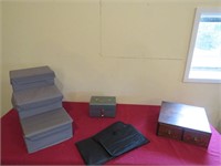 File Box, Folding File, Vintage Wood File Box