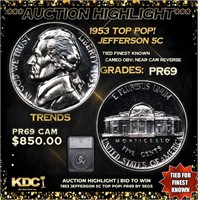 Proof ***Auction Highlight*** 1953 Jefferson Nicke